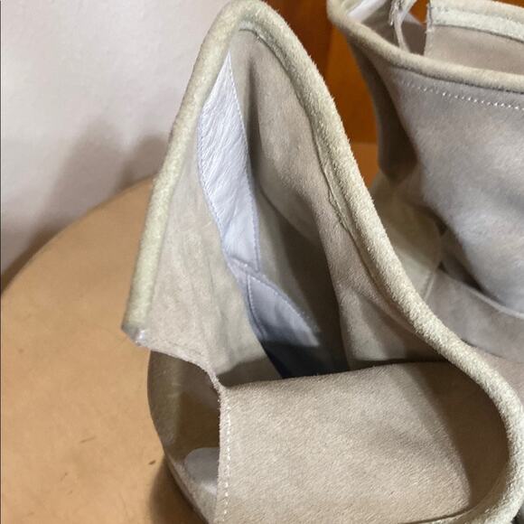 Pantanetti Leather Cowboy Boots Ankle Cream Iridescent Heeled Buckle Italian - Picture 12 of 16